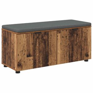 vidaXL Banco de entrada con coj&iacute;n Madera vieja 100 x 38 x 46 cm