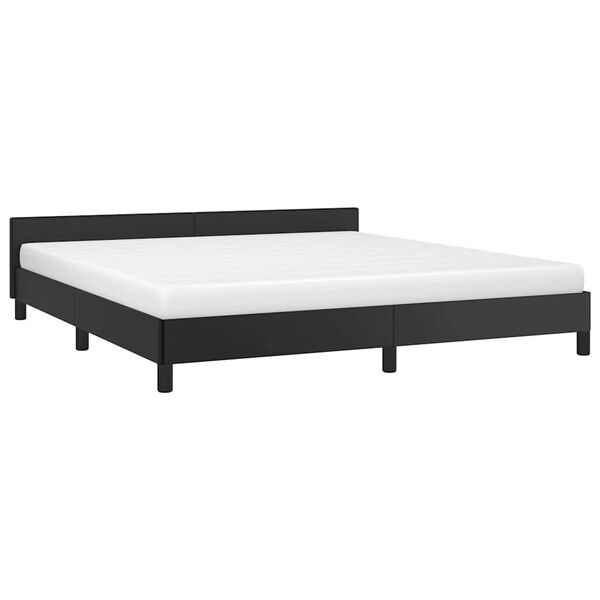 vidaXL Estructura de cama con cabecero sin colch&oacute;n negro 160x200 cm