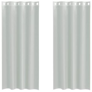vidaXL Cortinas de gasa con ojales 2 uds gris claro 140x245 cm