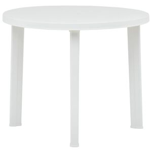 vidaXL Mesa de jard&iacute;n de pl&aacute;stico blanco 89 cm