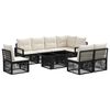 vidaXL Conjunto de sof&aacute;s de jard&iacute;n 9 uds. Negro y Blanco Crema