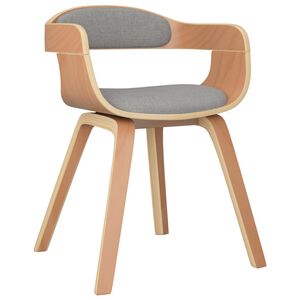 vidaXL Silla de comedor de madera curvada y tela gris taup&eacute;