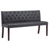 vidaXL Banco de piel de ante artificial gris 148,5 cm