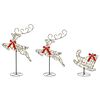 vidaXL Reno de Navidad con trineo 3 uds. 72 LED Blanco C&aacute;lido