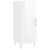 vidaXL Aparador de madera contrachapada blanco brillante 34,5x34x90 cm