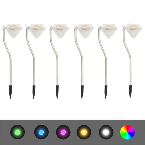 vidaXL L&aacute;mparas LED solares para jard&iacute;n 6 unidades 9x7,8x29,5 cm