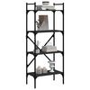 vidaXL Librer&iacute;a de 4 estantes madera ingenier&iacute;a negro 56x31,5x138,5 cm