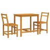 vidaXL Juego de balc&oacute;n 3 piezas madera maciza de acacia