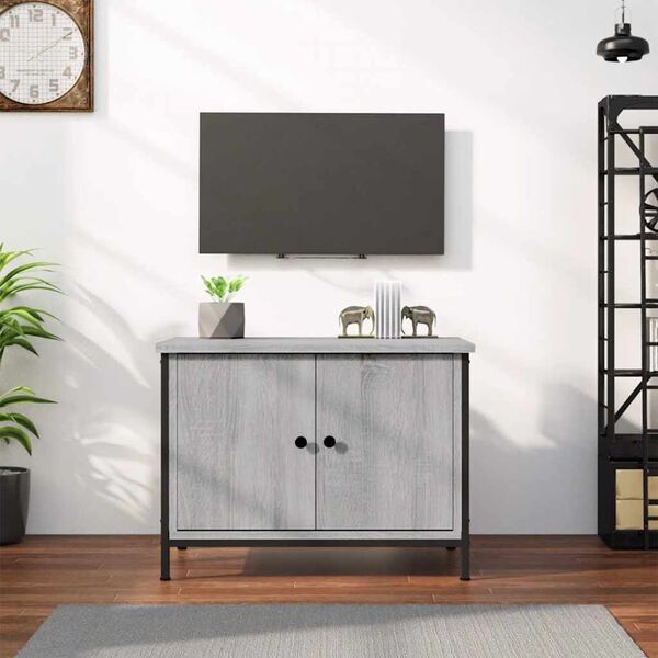 vidaXL Mueble de TV madera contrachapada gris Sonoma 60x35x45 cm