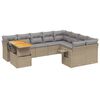 vidaXL Juego de sof&aacute;s jard&iacute;n con cojines beige 10 pzas rat&aacute;n sint&eacute;tico