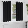 vidaXL Cortinas Opacas con Anillas 2 pcs Negro 175 x 140 cm Poli&eacute;ster