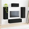 vidaXL Conjunto de mueble de TV 4 pcs Negro Madera de ingenier&iacute;a