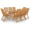 vidaXL Conjunto de comedor de jard&iacute;n 9 piezas madera maciza de teca