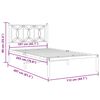 vidaXL Estructura cama sin colch&oacute;n con cabecero metal blanco 107x203cm