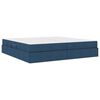 vidaXL Cama con almacenamiento y colch&oacute;n Azul 200 x 200 cm Poli&eacute;ster