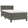 vidaXL Cama box spring con colch&oacute;n terciopelo gris oscuro 80x200 cm