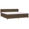 vidaXL Cama box spring con colch&oacute;n tela marr&oacute;n oscuro 200x200 cm