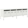 vidaXL Mueble para TV acero laminado en fr&iacute;o blanco 135x39x43,5 cm