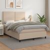 vidaXL Cama box spring con colchón cuero sintético capuchino 140x190cm
