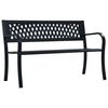 vidaXL Banco de jard&iacute;n acero negro 125 cm