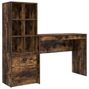 vidaXL Escritorio Roble ahumado 145,5 x 40 x 127 cm 2 uds.