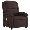 vidaXL Sill&oacute;n reclinable de masaje el&eacute;ctrico tela marr&oacute;n oscuro