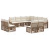 vidaXL Conjunto de sof&aacute;s de jard&iacute;n 11 uds. Beige rat&aacute;n sint&eacute;tico