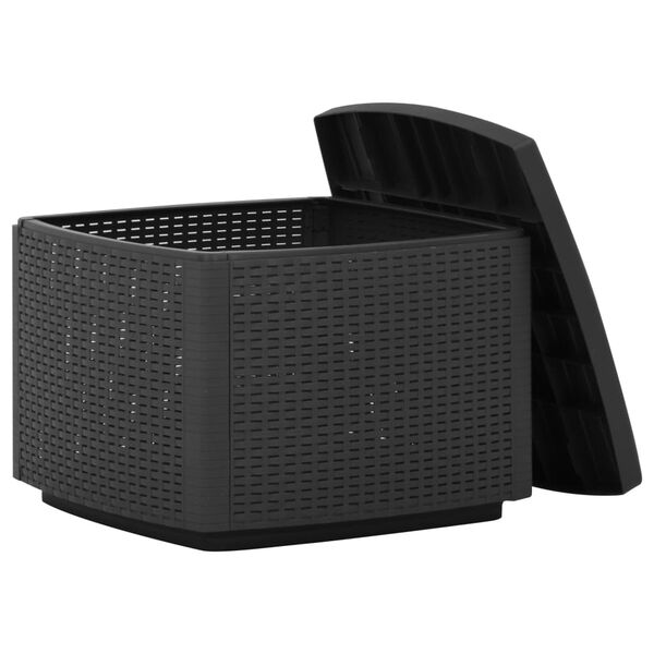 vidaXL Mesa de jardín plástico gris 53x53x40 cm