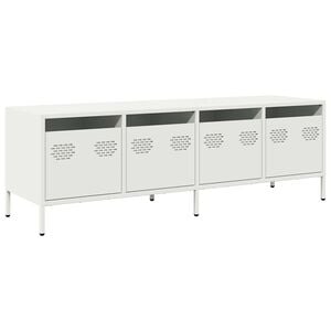 vidaXL Mueble para TV acero laminado en fr&iacute;o blanco 135x39x43,5 cm
