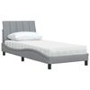 vidaXL Cama con colch&oacute;n Hanko tela gris claro 90x190 cm