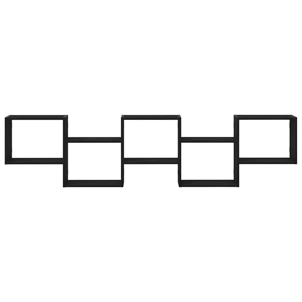 vidaXL Estante cubo de pared 5 compartimentos madera ingeniería negro