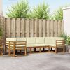 vidaXL Conjunto de sof&aacute;s de exterior con coj&iacute;n 7 pcs Natural y Crema