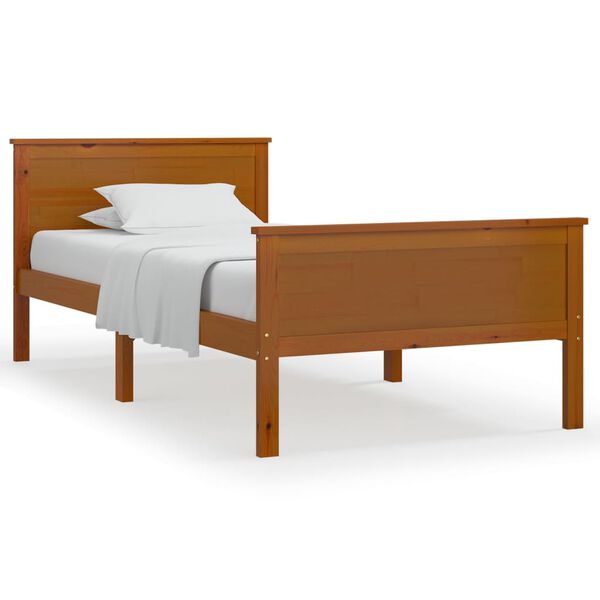vidaXL Estructura cama sin colchón madera pino marrón miel 90x200 cm