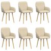 vidaXL Sillas de comedor 6 uds. Tela Crema 56,5 x 50 x 87,5 cm