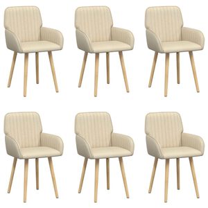 vidaXL Sillas de comedor 6 uds. Tela Crema 56,5 x 50 x 87,5 cm