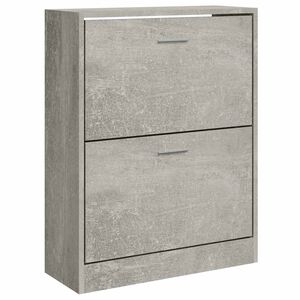 vidaXL Zapatero madera contrachapada gris hormig&oacute;n 63x24x81cm
