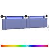 vidaXL Cabecero colgante Con luz LED Azul jeans Tela