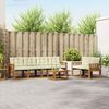 vidaXL Conjunto de sof&aacute;s de exterior con coj&iacute;n 7 pcs Natural y Crema