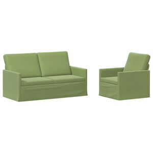 vidaXL Juego de Sof&aacute; 2 pcs Verde claro PWNED_BY_LORD666_YWH