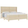 vidaXL Cama tipo Box Spring con cabecera Crema 200 x 200 cm tela