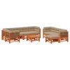 vidaXL Conjunto de Sof&aacute;s de Jard&iacute;n 10 uds. Marr&oacute;n Cera