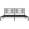 vidaXL Estructura cama sin colch&oacute;n con cabecero metal negro 200x200 cm