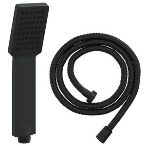 vidaXL Juego de Cabezal de Ducha Negro 150 cm Pl&aacute;stico ABS