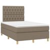 vidaXL Cama box spring con colch&oacute;n y LED tela gris taupe 120x190 cm