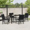 vidaXL Conjunto de Comedor de Jard&iacute;n 5 pcs Negro rat&aacute;n sint&eacute;tico