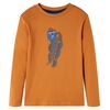 Camiseta infantil de manga larga ocre oscuro 128
