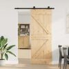 vidaXL Puerta corredera con herrajes madera maciza de pino 80x210 cm
