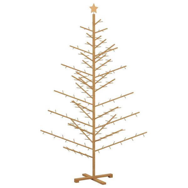 vidaXL &Aacute;rbol de Navidad de madera Marr&oacute;n 210 cm Madera maciza de pino