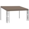 vidaXL Cenador con montaje en la pared gris taupe 4x3 m