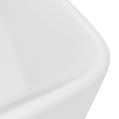 vidaXL Lavabo de lujo de cerámica blanco mate 41x30x12 cm